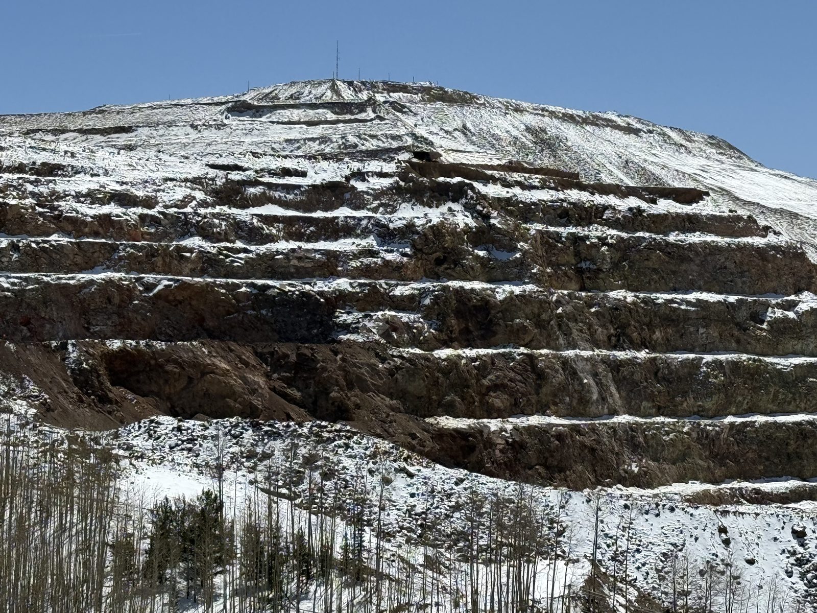 Close view of mine terraces