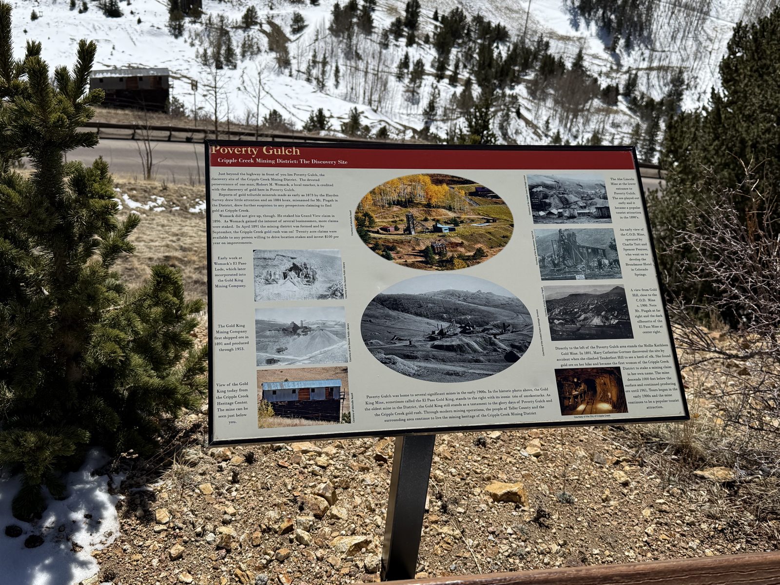 Poverty Gulch interpretive sign