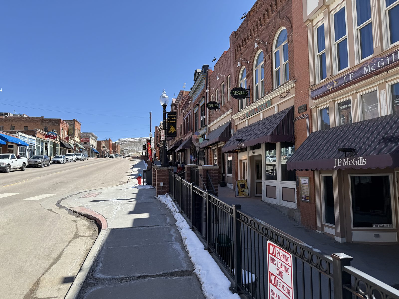 Looking down the main street