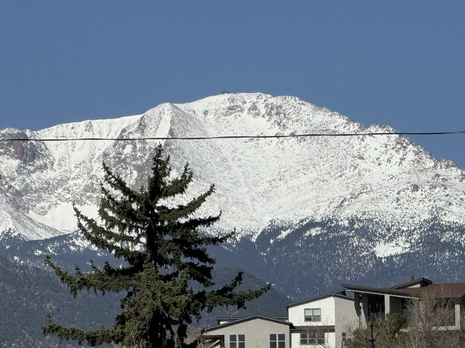 Pikes Peak seen from town