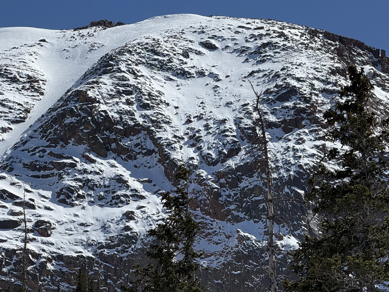Snow-covered dome of the mountain