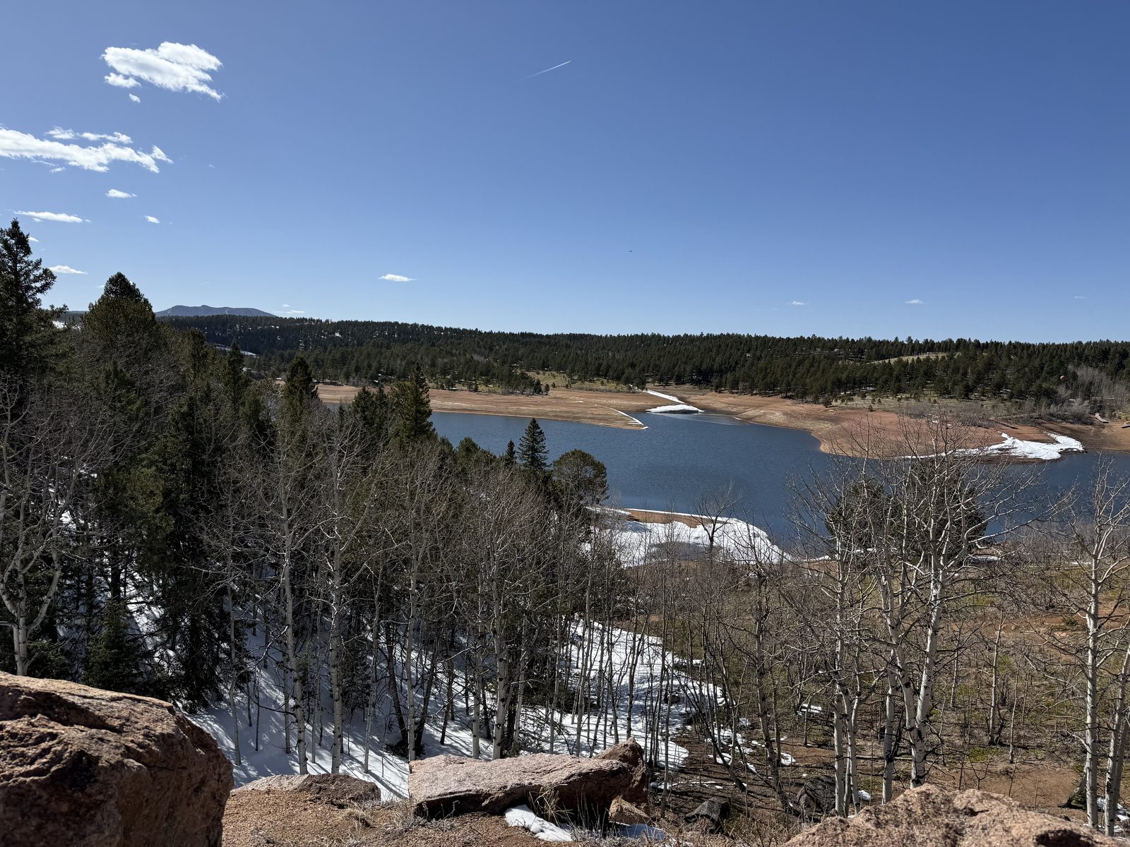 Reservoir and granite boulders