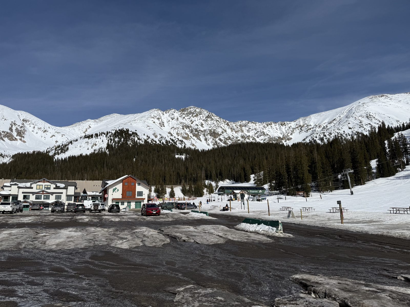 Base area with the Continental Divide behind